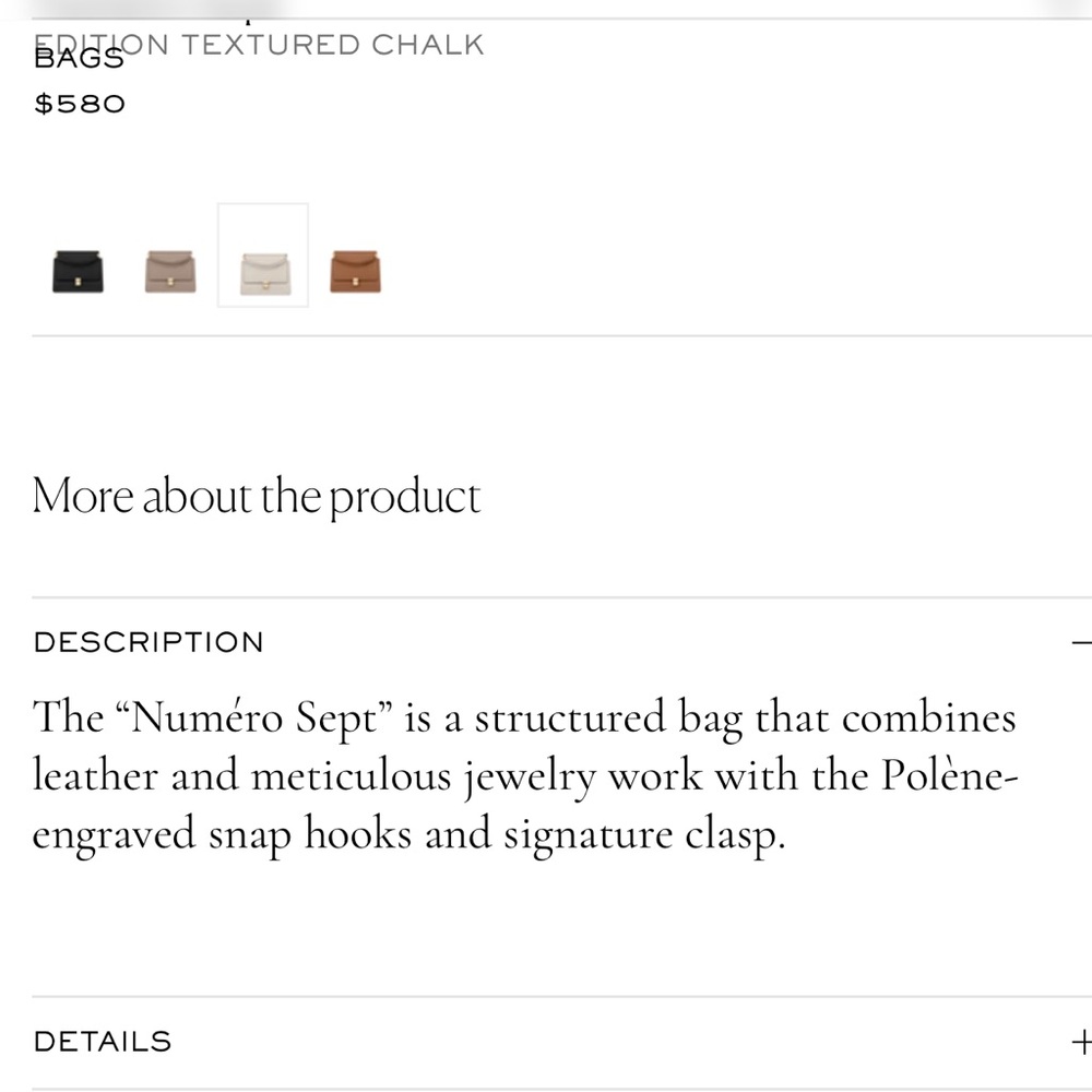 POLENE NUMERO SEPT LEATHER BAG - Picture 15 of 16